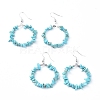 Synthetic Turquoise Dangle Earrings EJEW-E255-D05-1