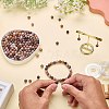 100Pcs Natural Petrified Wood Round Bead with Strong Stretchy Beading Elastic Thread G-SZ0002-28-3