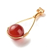 Natural Carnelian Pendants PALLOY-JF01111-01-2