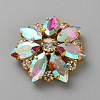 Brass Glass Rhinestones Buttons KK-WH0816-011G-D-1