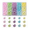 605Pcs 15 Style Spray Painted ABS Plastic Imitation Pearl Beads OACR-YW0001-34-1