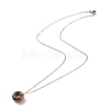 Gemstone Donut Pendant Necklace with 304 Stainless Steel Cable Chains for Women NJEW-JN03852-01-5