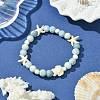 Synthetic Turquoise Beaded Stretch Bracelets for Women BJEW-TA00574-02-1