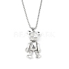 Zinc Alloy with Rhinestone Bear Pendant Necklaces NJEW-M211-13B-P-1