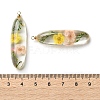 Inner Dried Flower Transparent Resin Pendants RESI-A043-01B-3