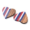 Independence Day Opaque Striped Resin & Walnut Wood Pendants RESI-U010-02T-2