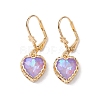Glass Leverback Earring EJEW-C077-13KCG-2