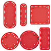   6Pcs 6 Style Flat Round PU Leather Knitting Crochet Bags Nail Bottom Shaper Pad DIY-PH0021-06B-1