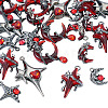 24Pcs 6 Styles Alloy Resin Pendants FIND-TA0009-58-3