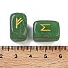 Rectangle Natural Green Aventurine Rune Stones G-Z059-01O-3