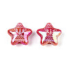 Christmas UV Plating Printed Opaque Acrylic Beads MACR-N018-06A-1