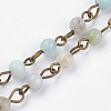 Natural Flower Amazonite Handmade Beaded Chains AJEW-JB00377-03-1