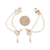 Brass Butterfly with Hanging Chain Dangle Stud Earrings EJEW-TA00152-3