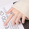 Criss Cross Rhodium Plated 925 Sterling Silver Adjustable Rings FS-WG76C09-01-3