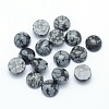 Natural Snowflake Obsidian Cabochons X-G-P393-R55-8mm-1