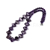 Natural Amethyst Round & Cone Beaded Necklaces NJEW-N064-03G-2