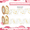 2 Rolls 2 Styles Valentine's Day Hot Stamping Polka Dot & Word Organza Ribbons SRIB-FG0001-17-2