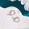 Anti-Tarnish Rhodium Plated 925 Sterling Silver Cute Cat Hoop Earrings for Women JE1005A-2