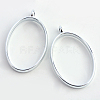 Rack Plating Alloy Oval Open Back Bezel Pendants LS-PALLOY-S047-26D-FF-1