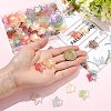90Pcs 9 Colors Baking Paint Transparent Glass Pendants DGLA-CJ0001-05-4