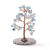 Natural Aquamarine Chips & Agate Pedestal Display Decorations DJEW-A001-04H-2