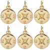 10Pcs Brass Compass Charms KK-BBC0021-88-7