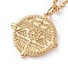 Ion Plating(IP) 304 Stainless Steel Wave Pattern Pendant Necklace for Women NJEW-E014-10G-1