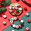 40Pcs 10 Styles Painted Natural Wood European Beads WOOD-YW0001-24-6