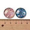 Flatback Half Round/Dome Flower and Plants Pattern Glass Cabochons GGLA-R026-20mm-15-3