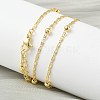 3.5MM Round Ball Brass Oval Link Chain Necklaces for Women LS-NJEW-K271-18G-4