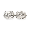 Flower Brass Clear Cubic Zirconia Bead Caps KK-V008-02P-2