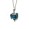 Alloy Rhinestone Dragon Holding Heart Pendant Necklaces with Enamel PW-WGD9ED9-01-1