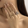 Bowknot CCB Plastic Round Beads Stretch Rings for Women RJEW-S412-05A-1