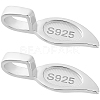 2Pcs 925 Sterling Silver Glue-on Flat Pad Bails STER-BBC0009-30-7
