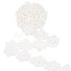 Organza Lace Trim with Resin Imitation Pearl Beads OCOR-WH0085-53B-1