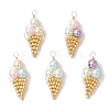 5Pcs Seed Beaded Ice Cream Pendants PALLOY-JF03903-1