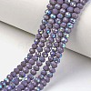 Electroplate Opaque Solid Color Glass Beads Strands EGLA-A034-P2mm-L10-1