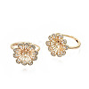Brass Micro Pave Clear Cubic Zirconia Peg Bails Adjustable Finger Ring Settings KK-S354-286-NF-1