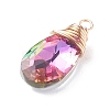 Faceted Glass Pendants PALLOY-JF01370-02-3