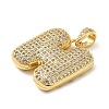 Brass Micro Pave Cubic Zirconia Pendants KK-E061-03G-08-2
