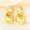 Nuggets Brass Hoop Earrings for Women EJEW-U057-06B-01G-1