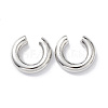Rack Plating Brass Ring Cuff Earrings for Women EJEW-H135-01P-02-1