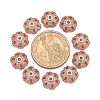 Eco-Friendly 6-Petal Flower Brass Micro Pave Cubic Zirconia Bead Caps LS-ZIRC-M098-01RG-FF-4