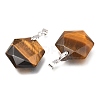Faceted Natural Tiger Eye Pendants G-F340-03H-2