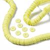 Flat Round Handmade Polymer Clay Beads CLAY-R067-12mm-23-6