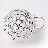 Rack Plating Brass Cage Pendants KK-S751-013S-2