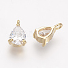 Brass Cubic Zirconia Charms KK-R015-113G-2