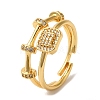 Adjustable Brass Micro Pave Cubic Zirconia Rings for Women RJEW-G325-03G-B-1