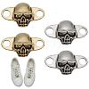 2Pairs 2 Colors Detachable Brass Shoe Decoration AJEW-FG0007-77-1