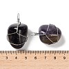 Natural Amethyst Copper Wire Wrapped Pendants G-G104-04A-3
